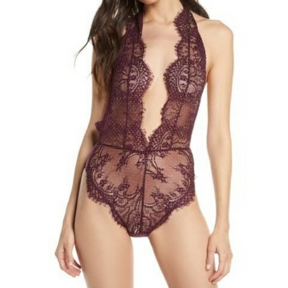 Intimately Free People Lace Showoff Thong Bodysuit
